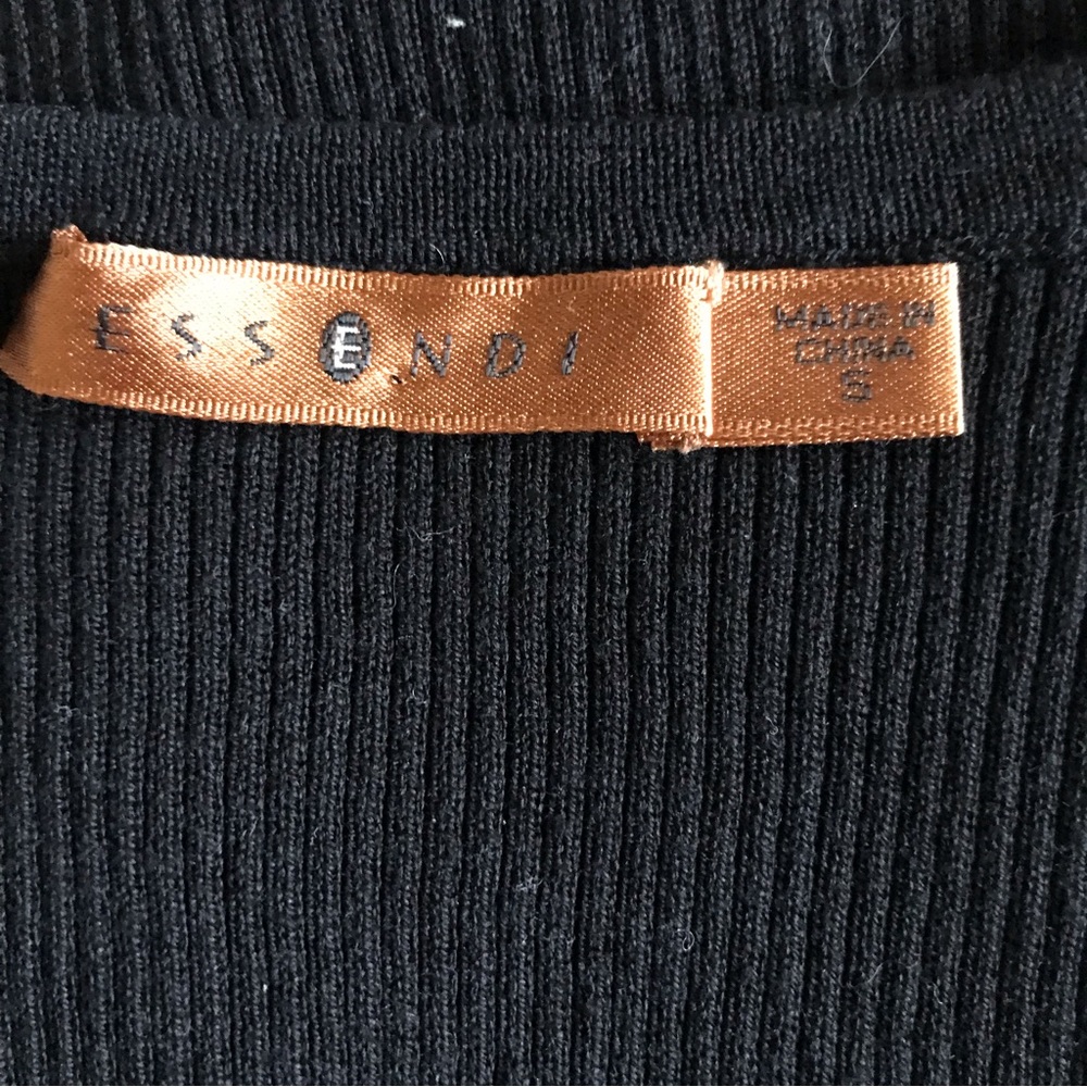 Vintage ESSENDI 90s size S sleeveless women black top 55% silk 45 % COTTON - Picture 12 of 16